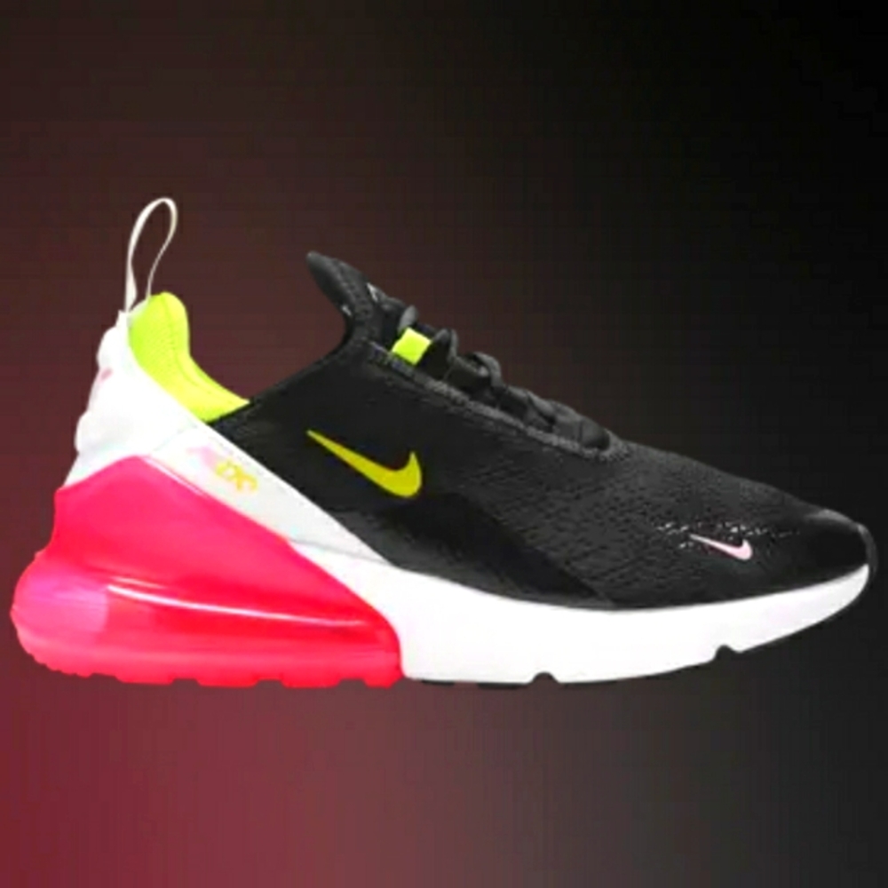 Nike Air Max 270 Black Cyber Pink Sneakers - Size 9.5